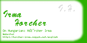 irma horcher business card